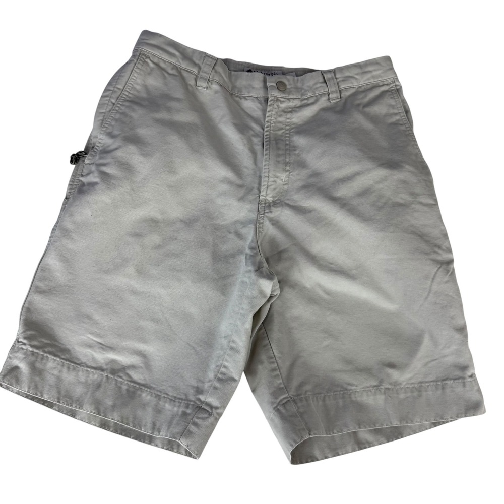 Columbia Mens Tan Canvas Utility Hiking Shorts‎ Size 32 10 Inseam